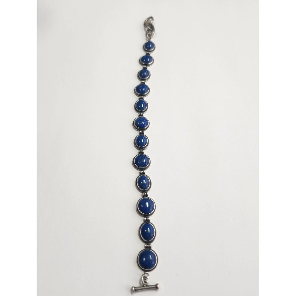 Vintage Carolyn Pollack Relios Sterling Silver Lapis Lazuli Bracelet 925